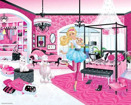 Mural infantil Barbie | Decoideas.Net