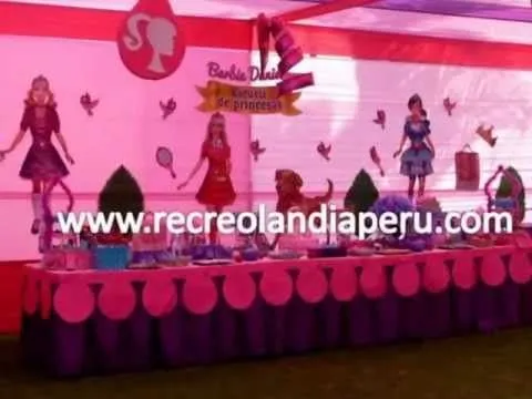 Decoración Barbie,escuela de princesas en Recreolandia - YouTube