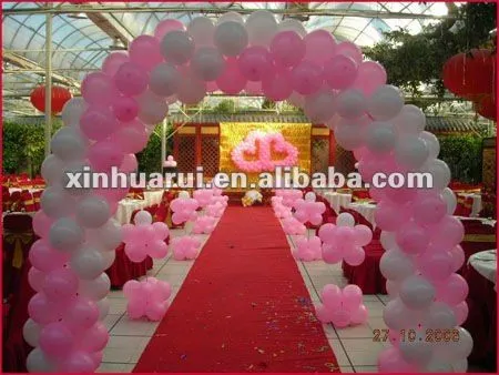 Decoración de la boda color de rosa con y globos blancos-Balones ...