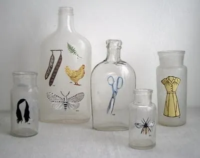 Decoracion de botellas de vidrio