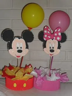 decoracion de cumpleaños: dulceras minnie & mickey
