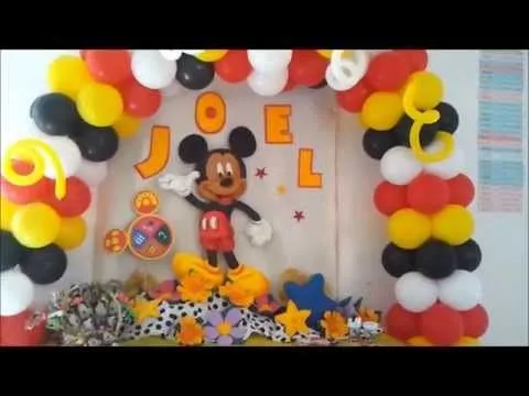 Decoración cumpleaños Mickey Mouse 5 - YouTube