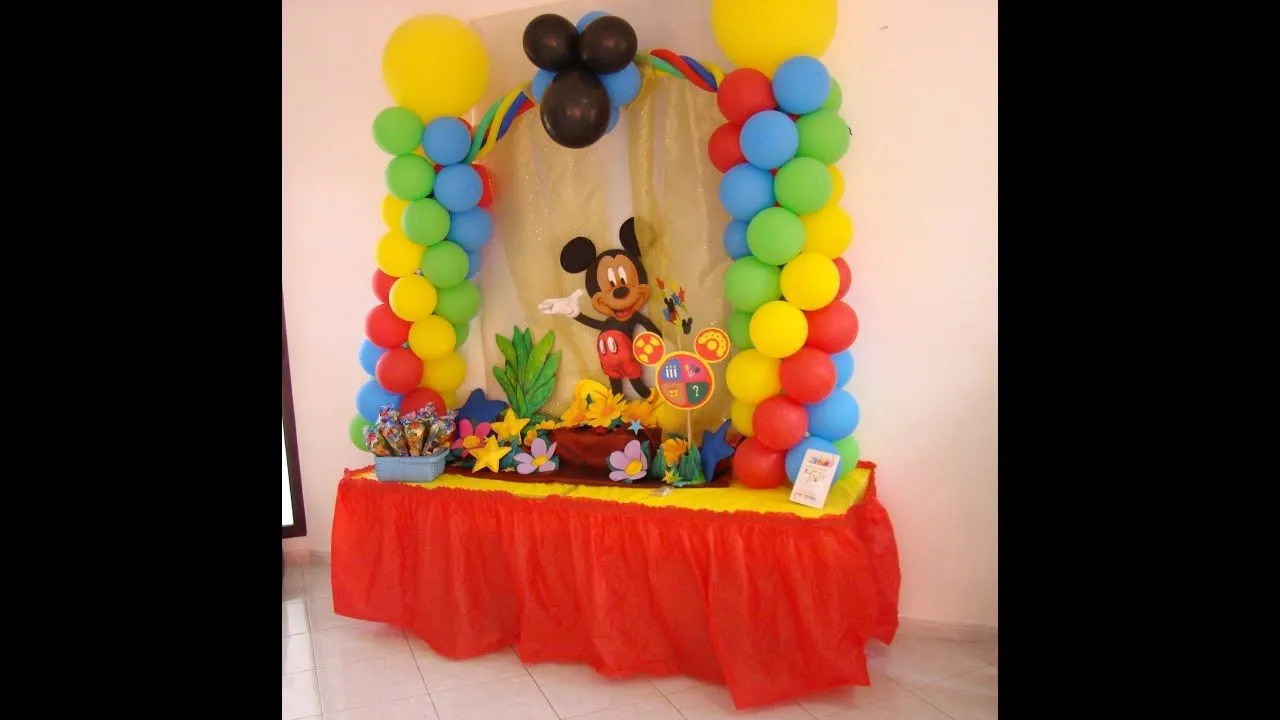 Decoración Cumpleaños Mickey Mouse 2 - YouTube