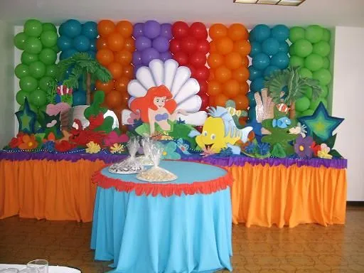 Decoración de fiestas infantiles de la sirenita Ariel - Imagui