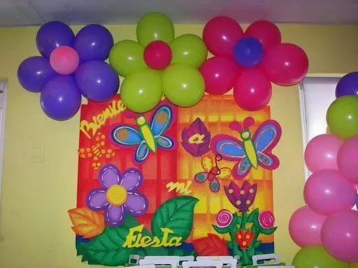 Decoración de flores y mariposas para fiesta infantil - Imagui ...
