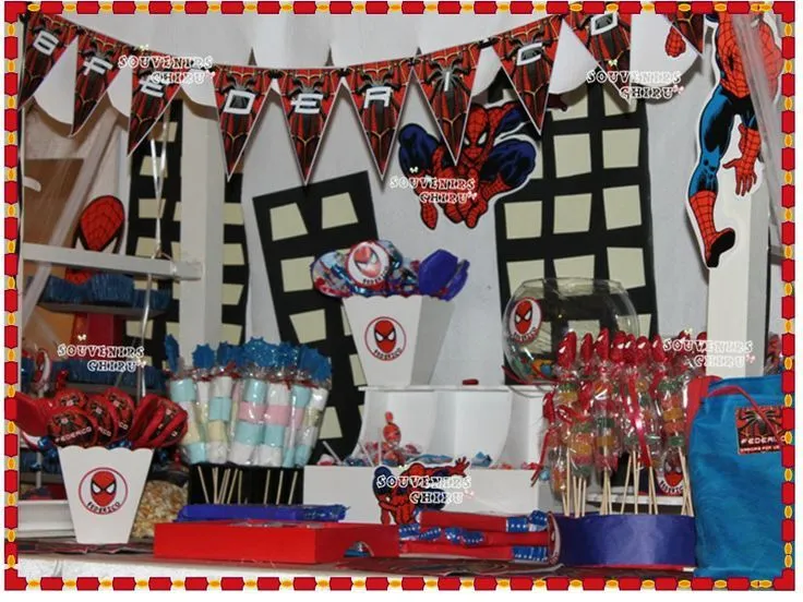 Decoración fiesta Hombre Araña. | Candy Bar Spiderman | Pinterest ...
