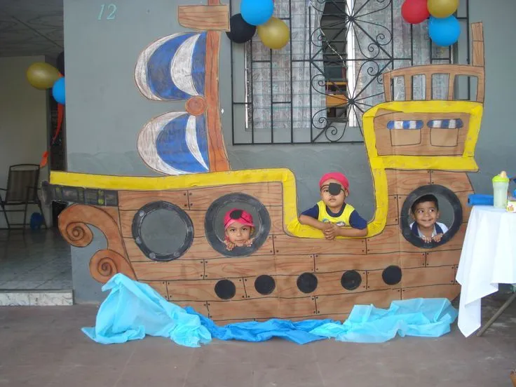 Decoración de fiesta pirata. barco pirata de cartón. | FIESTA ...