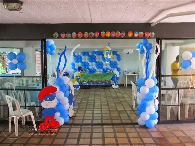 DECORACION FIESTA TEMATICA LOS PITUFOS |Fiestas infantiles ...