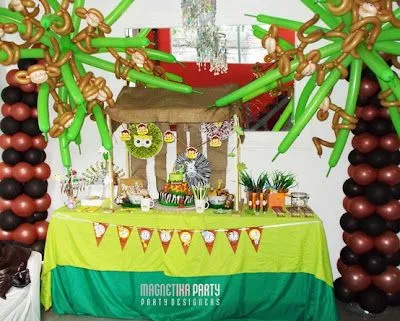 Decoración de Fiestas Infantiles de Animales de la Selva | Fiestas ...