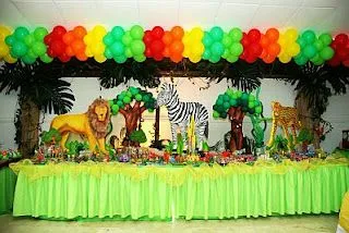 Decoración para fiesta de animales de la selva - Imagui