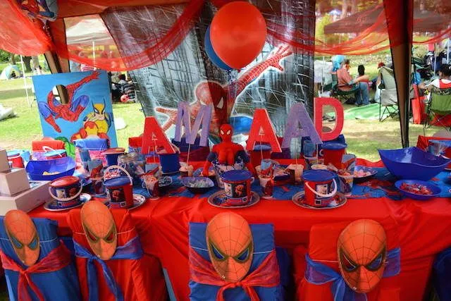 Decoración para fiestas infantiles de spiderman - Imagui
