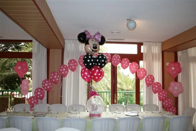 Decoración de fiestas de Minnie con globos - Imagui