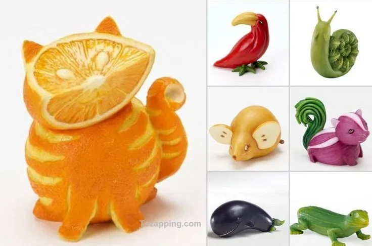 Animales de frutas y verduras, par que puedas presentar y servir ...