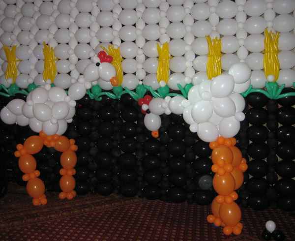 Decoración con globos animales de la granja - Imagui