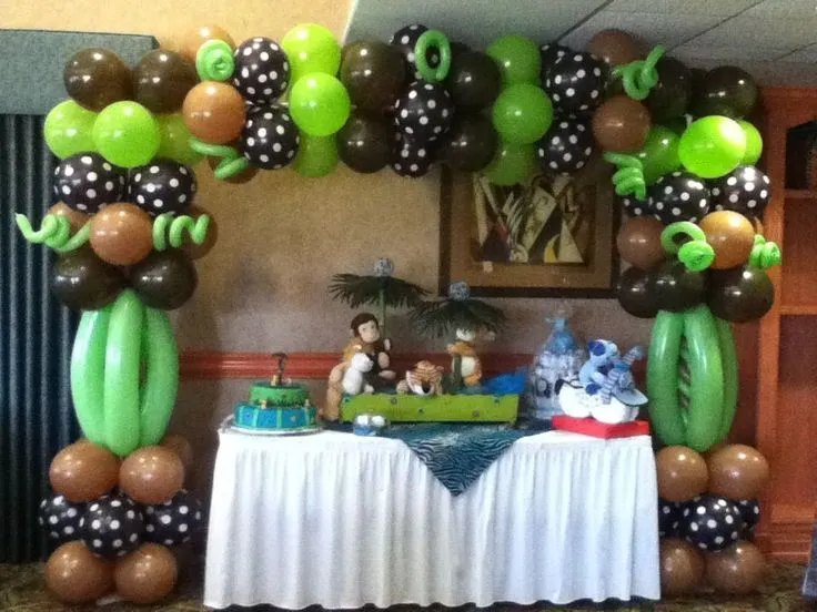 Decoración de globos para baby shower safari - Imagui