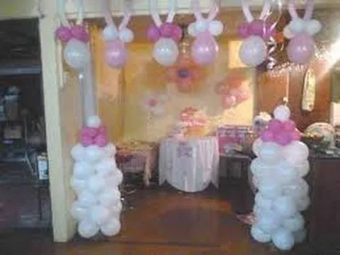 decoración con globos para baby shower - YouTube