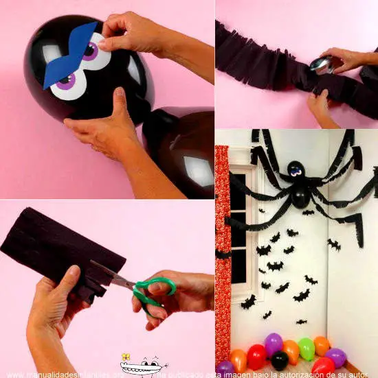 Decoración con globos para Halloween - Manualidades Infantiles