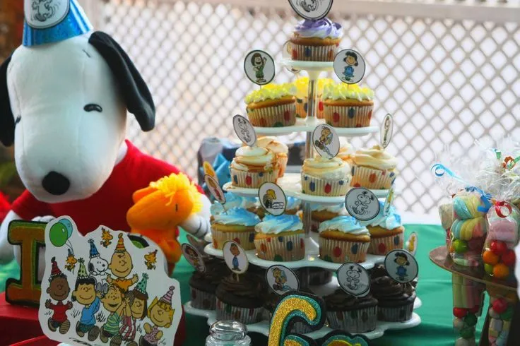Decoracion con Globos | Ideas de Bautizo Cumpleaños de Snoopy ...
