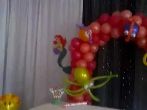 decoracion con globos sirenita - YouTube