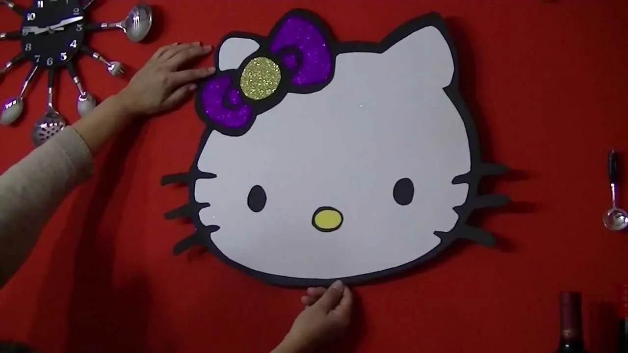 decoracion de goma eva hello kitty - YouTube