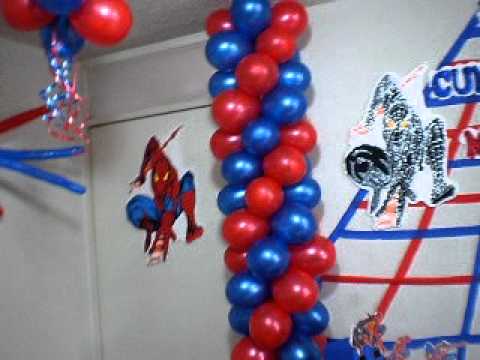 decoracion hombre araña - YouTube