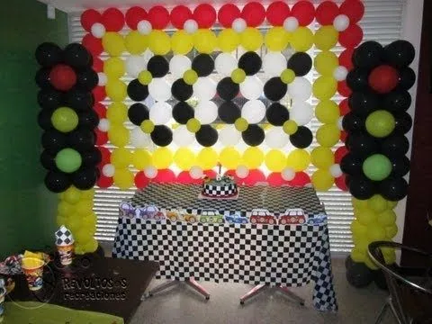 Decoración de cumpleaños de cars con globos - Imagui