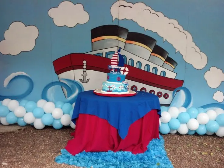 Decoración marinero fondo barco | Cumpleaños marinero | Pinterest