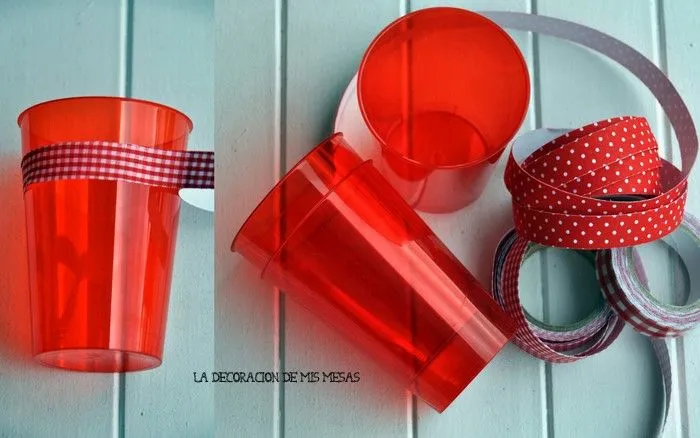 la decoración de mis mesas: DIY: Vasos de plástico decorados con ...