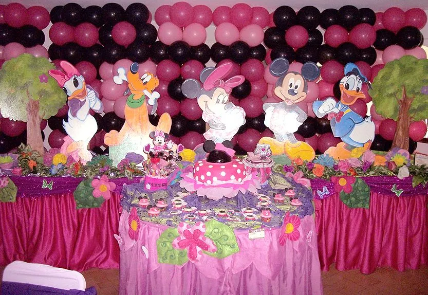 Decoración de mesas infantiles de la Minnie - Imagui