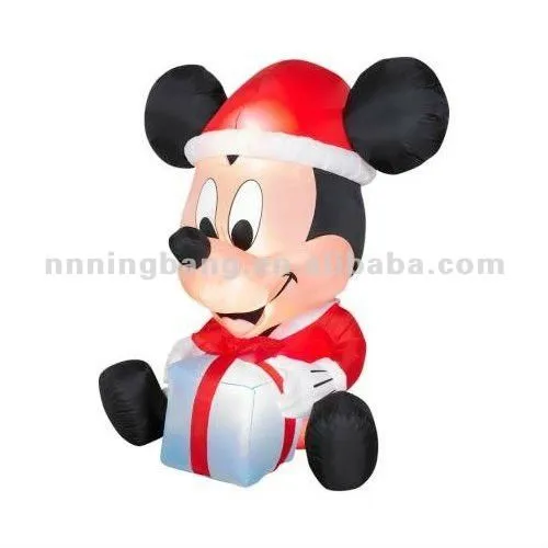 Decoración de la navidad inflable de mickey mouse con el regalo ...