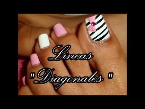 Decoración "Lineas diagonales" para las uñas de los pies/Easy ...