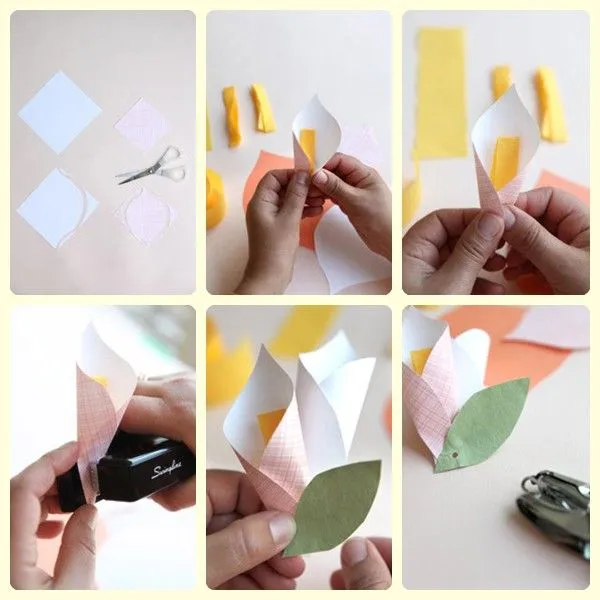 Idea para envolver regalos con flores de papel