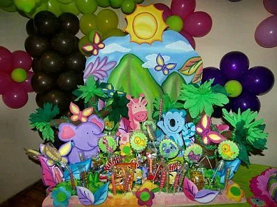 Decoración de fiestas infantiles de animales de la selva - Imagui