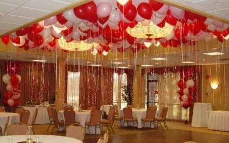 Decoracion de techo con globos para amor y amistad ...