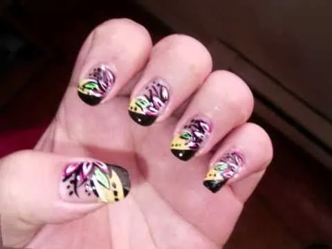 Decoracion de uñas con esmalte - YouTube