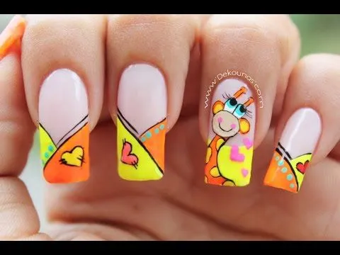 Decoración de uñas Jirafa - Giraffe nail art - YouTube