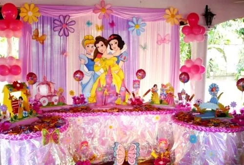 Decoración para mesa de cumpleaños princesas Disney - Imagui
