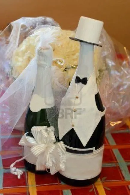 Botellas decoradas para matrimonio - Imagui