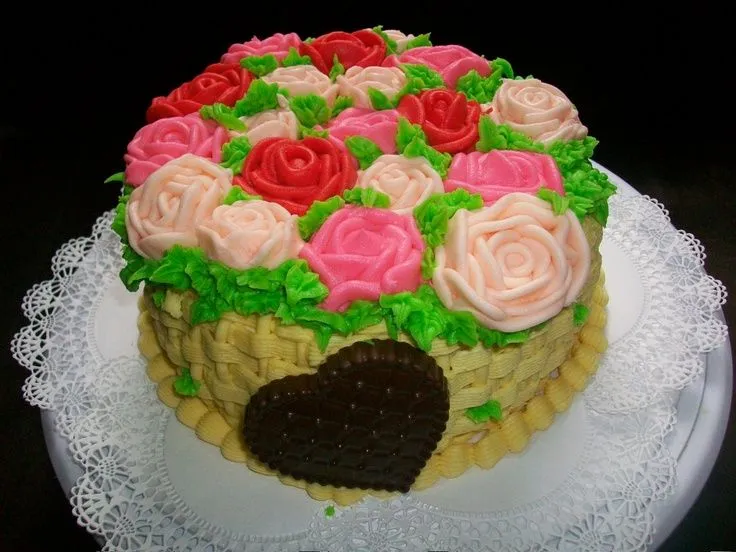 torta decorada con crema de manteca | Tartas, bases y bizcochos ...