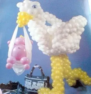 Decoración con globos para baby shower