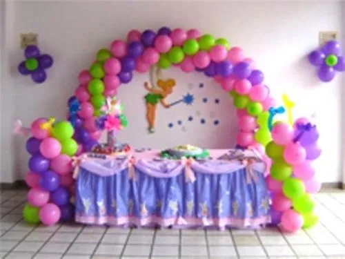 Decoración con globos para cumpleaños de campanita - Imagui