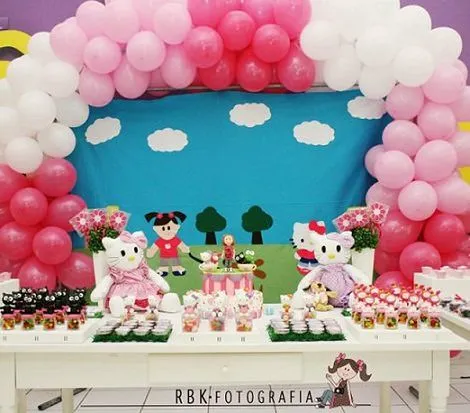 Decoración de una fiesta infantil de Hello Kitty angel - Imagui