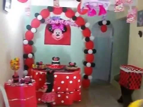 como decorar una fiesta de minnie mouse - YouTube