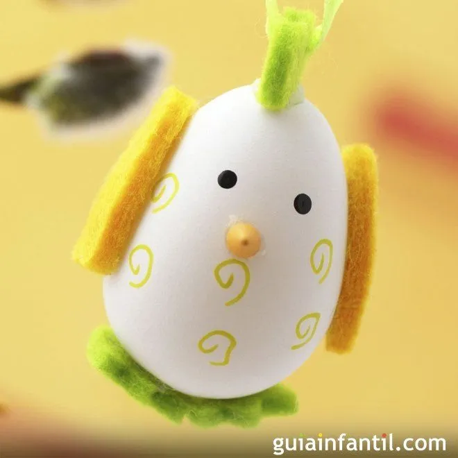 Decorar el huevo de pollito simpático - Ideas para decorar huevos ...