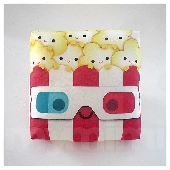 Decorative Pillow Popcorn Pillow Geek Pillow 3D Glasses por mymimi
