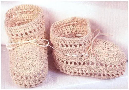 Como hacer zapatitos a crochet para bebés paso a paso - Imagui