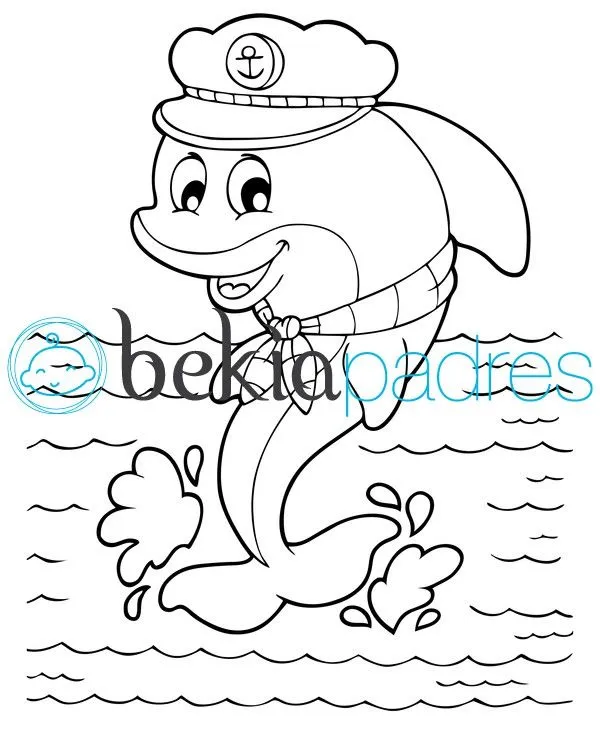 Delfín marinero: dibujo para colorear