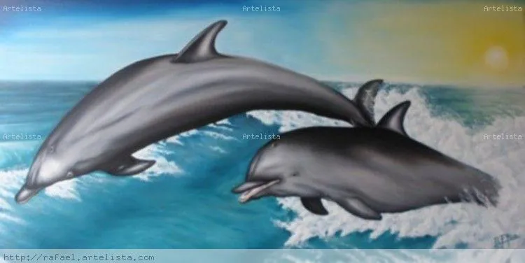 Pinturas de delfines en oleo - Imagui