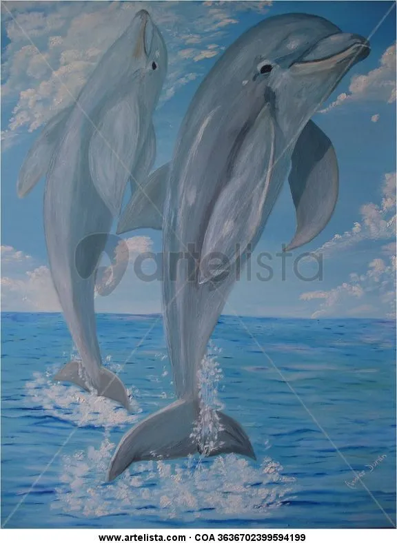 delfines saltos andres duran 3D artista plastico pinturas en ...