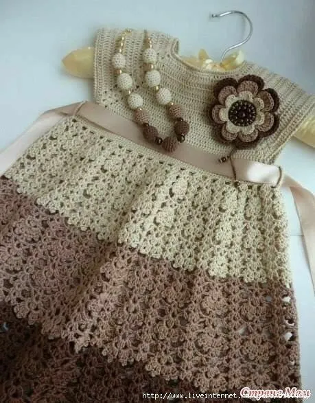 Delicadezas en crochet Gabriela: Vestido de bebé técnica crochet ...